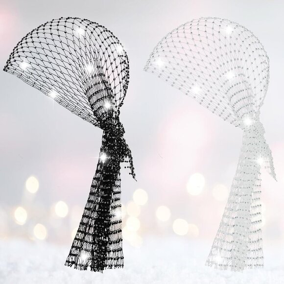 Women\'s Rhinestone Mesh Headbands Set Sparkly Disco Nightclub Headwraps